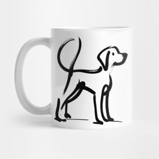 This is a simple black ink drawing of a dog Mug